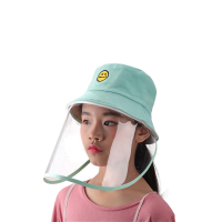 Double sides use embroidery pink fashion facial face cover shield sun bucket hat cap for girls