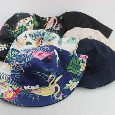 custom logo Printing Fishermen cap flower reversible Bucket hat for outdoors